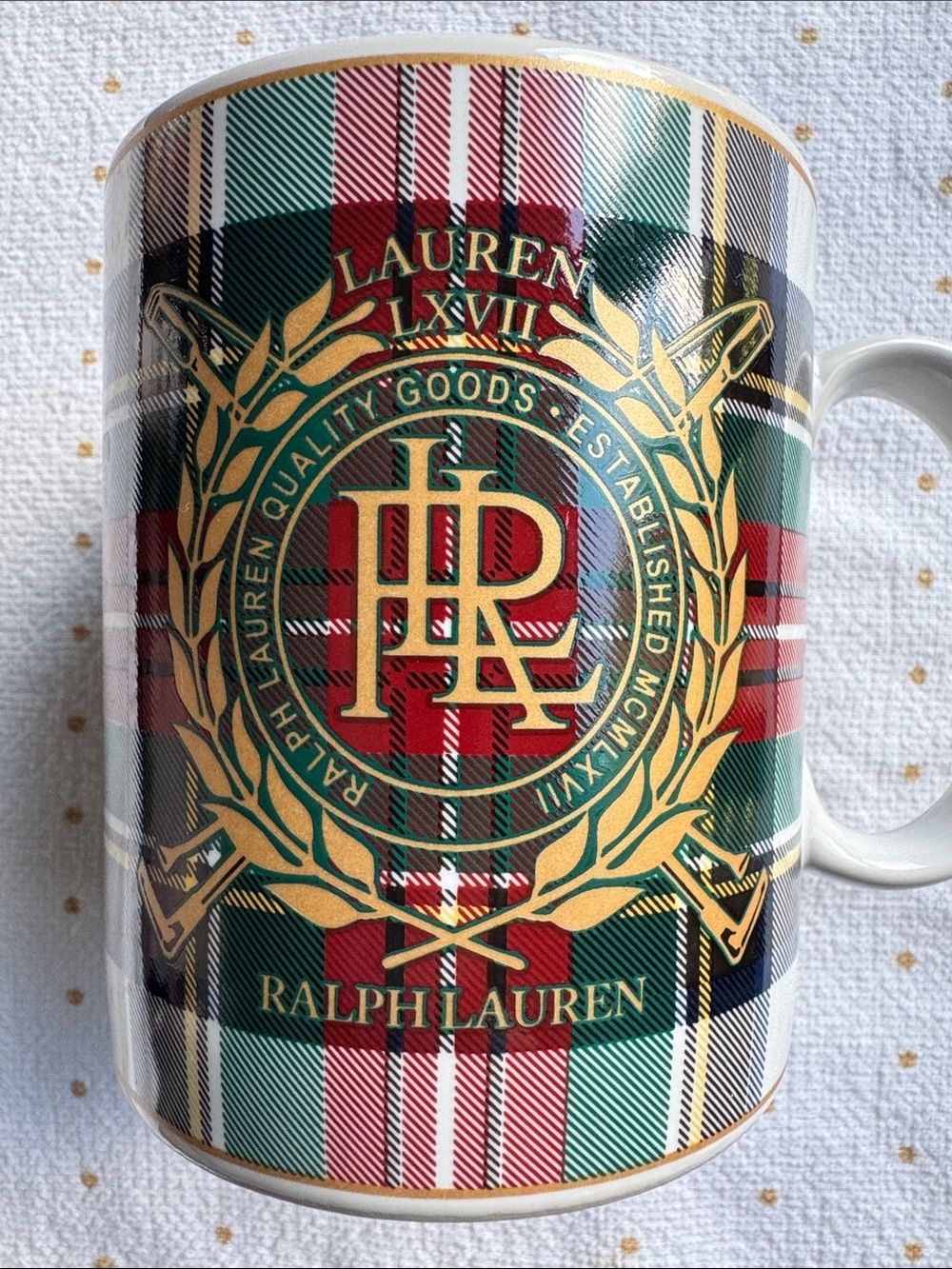 This piece is part of the Kilgour Tartan collection by Ralph Lauren
